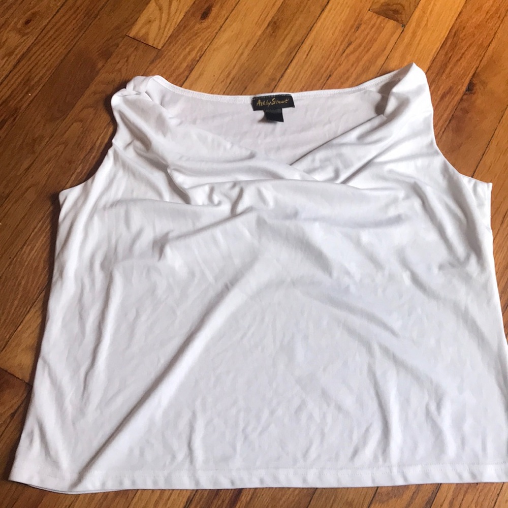White Ashley Stewart shell top